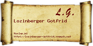Lozinberger Gotfrid névjegykártya
